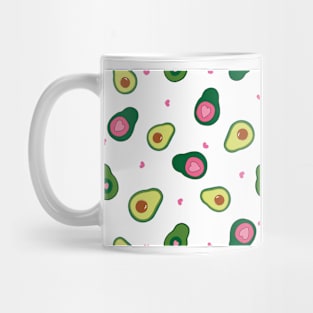 Hand drawn cute avocados with pink hearts Mug